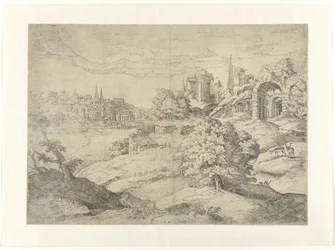 Paysage vaste avec temples classiques