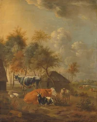 Paysage avec animaux