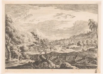 Paysage avec village