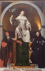 Saint Antoine de Padoue entre saint Antoine le Grand et Nicolas de Tolentino