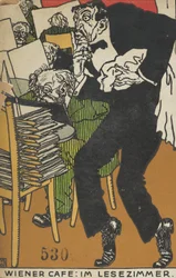 Café viennois : Dans la salle de lecture, 1911