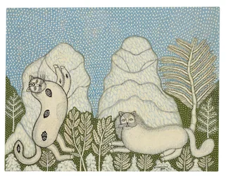 Chats dans la neige