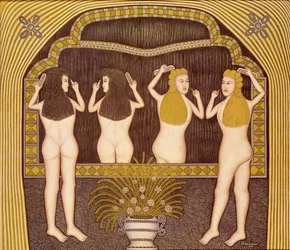 Deux femmes devant un miroir