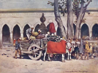 Scène devant la gare pendant le Delhi Durbar