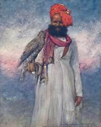 Un fauconnier de Rajgarh, 1903