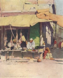 Une Boucherie à Peshawur, 1905