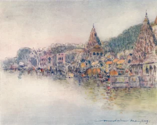 Sur les rives du fleuve sacré, Bénarès, 1905