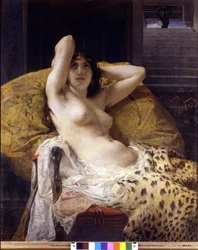 Cléopâtre (-69 - -30). Peinture de Mosè Bianchi. XIXe siècle. Milan, Civica raccolta d