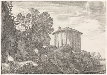 Paysage avec le temple de Vesta
