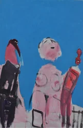 Des figures expressives en bleu