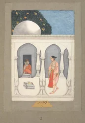 Muhammad Faqirullah Khan Une dame visitant un sanctuaire saïvite, c.1750