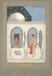 Une dame visitant un sanctuaire Saiva, vers 1740