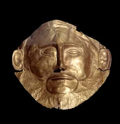 Masque funéraire en or mycénien de Mycènes, connu sous le nom de « Masque d