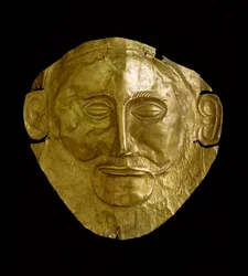 Masque funéraire en or mycénien (Mycènes)