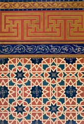 Décoration architecturale, mosaïque, y compris la bordure, pub.1883