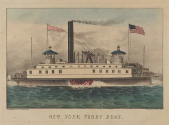 Bateau ferry de New York, vers 1860-65