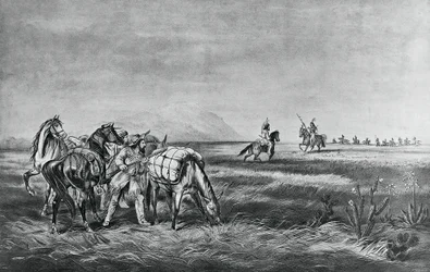 Paix ou guerre, Rencontre entre les Indiens et les chasseurs blancs, publié par Colin Simkin