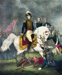 Le général William H. Harrison (1773-1841) à la bataille de Tippecanoe, 1840