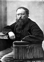 Pierre Joseph Proudhon (1809-1865) syndicaliste socialiste et théoricien politique français, photo par Gaspard Félix Tournachon dit Félix Nadar (1820-1910) en 1865