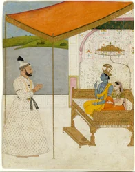 Vision de Krishna et Radha par Raja Balwant Singh