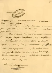 Lettre de Napoléon à Le Saucquer, greffier de guerre, 3 juin 1791, 1921
