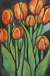 Des tulipes orange vif