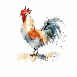 Coq de ferme coloré