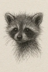 Un petit raton laveur curieux