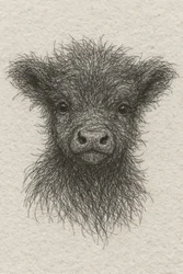Veau noir duveteux