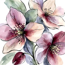 Fleurs roses à l
