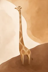 Paysage serein avec une girafe