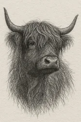 Taureau des Highlands hirsute