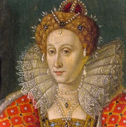 Détail du portrait miniature de la reine Élisabeth I