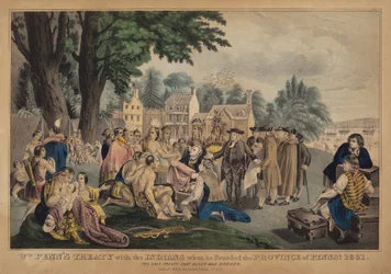 Traité de Wm. Penn avec les Indiens lors de la fondation de la province de Pennsa. 1661 : Le seul traité qui ne fut jamais rompu