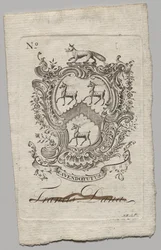 Ex-libris : Armoiries avec inscription de Francis Dana