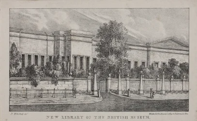 Vue de la nouvelle bibliothèque du British Museum, vers 1830