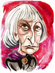 Elisabeth Lutyens - caricature en couleur
