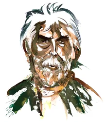 Sir Harrison Birtwistle - caricature en couleur