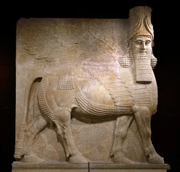 Taureau ailé de la cour VIII au palais du roi Sargon II, Khorsabad, 721-705 av. J.-C.
