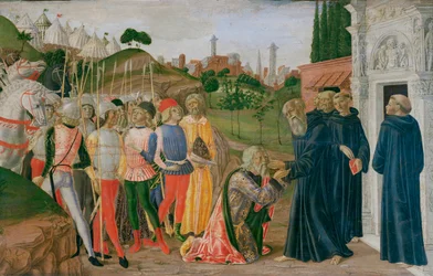 Scène de la vie de Saint Bernardino (tempera sur bois)