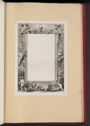 Illustration de Bordure avec des Putti Récoltant des Offrandes à Dieu