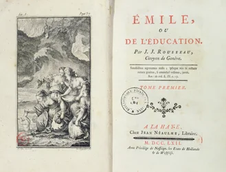 Frontispice pour Émile de Jean-Jacques Rousseau, 1762
