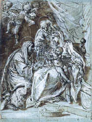 La Sainte Famille et Sainte Anne, lisant un psaume