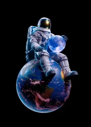 Un astronaute tenant une « Blue Moon »