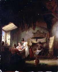 Intérieur avec figures