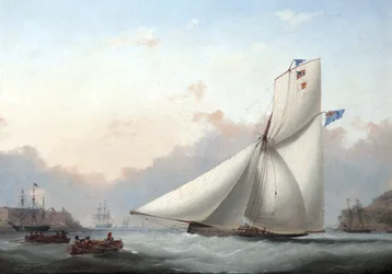 Un yacht cutter dans le Plymouth Sound