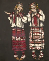 Costume pour le ballet Le Sacre du Printemps par I. Stravinski, 1930