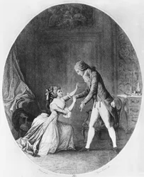 Valmont séduisant Madame de Tourvel, illustration de 