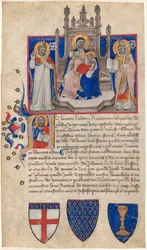Madone et Enfant en trône entre les saints Pétrone et Alle (Éloi) ; Christ dans l