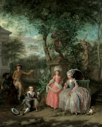 Portrait de famille dans un jardin ornemental, 1791